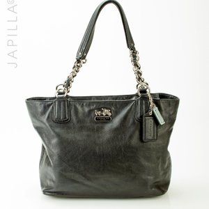 Coach Madison Smooth Leather Chain Link Tote - image 1